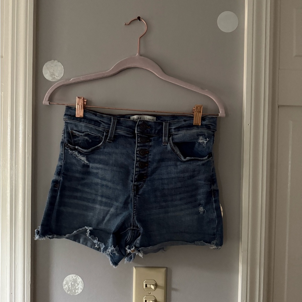 Mudd Blue Distressed Jean Shorts